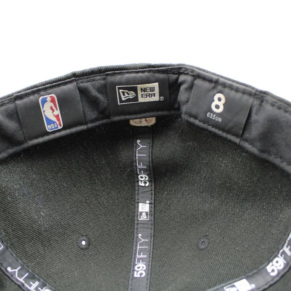 Chicago Bulls NBA Basketball New Era 59Fifty Black Fitted Hat Cap Sz 8 - Picture 9 of 9